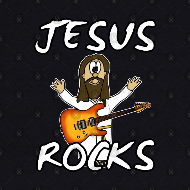 Jesus Rocks Electric Guitar Christian Guitarist by doodlerob